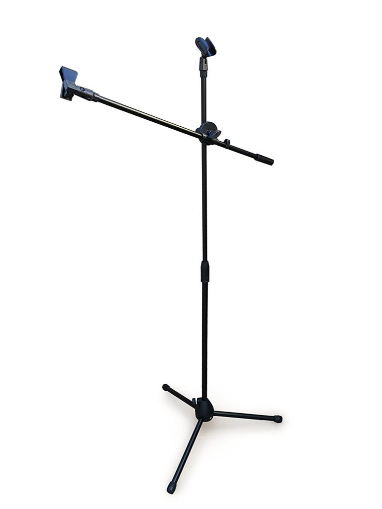 black-tripod-boom-microphone-stand