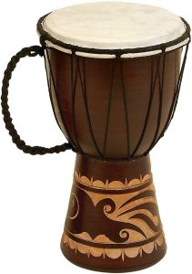 Deco 79 Wood & Leather Djembe Drum