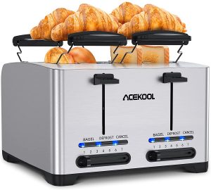 Acekool Toaster TA1 - Stainless Steel 4-Slice Toaster