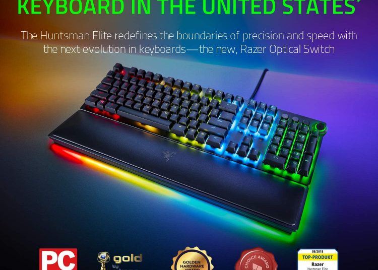 Amazon Epic Daily Deals - Razer Huntsman Elite Gaming Keyboard Saves 20% at $159.99 Now
