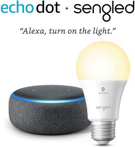 Echo Dot Charcoal with Sengled Bluetooth bulb