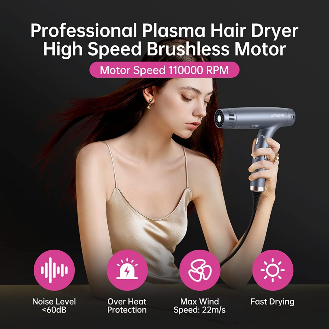 Arsupen Professional Hair Dryer Review Drums